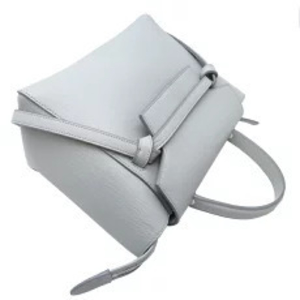 Celine Belt Body Waist Crossbody Bag Shoulder Leather Gray - Picture 5 of 9